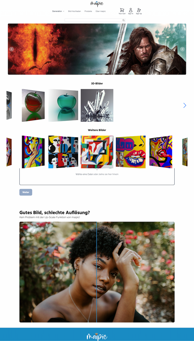 Screenshot of the Maipic De project