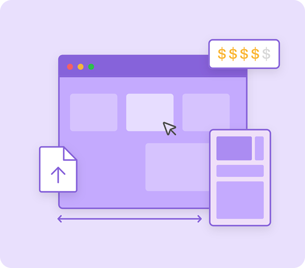 Illustration of a web interface being built